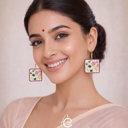 Statement Earrings, Handpainted : Handmade