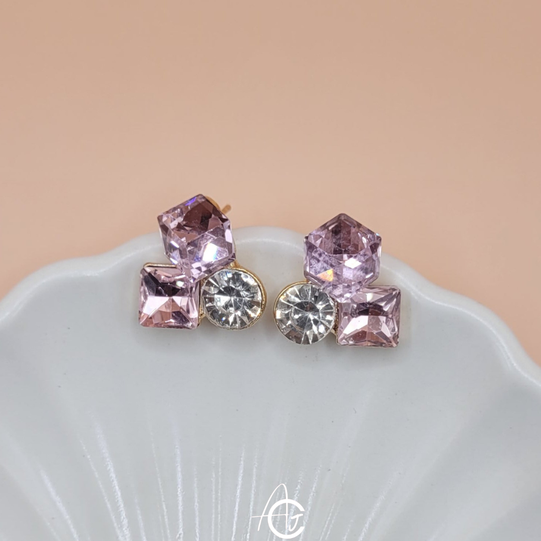 Bling Prism Pink Earrings