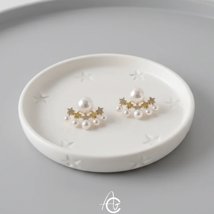 Star And Pearl Earrings