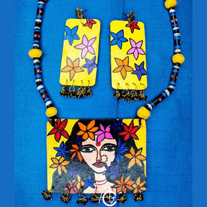 Statement Necklace Set, Handpainted : Handmade