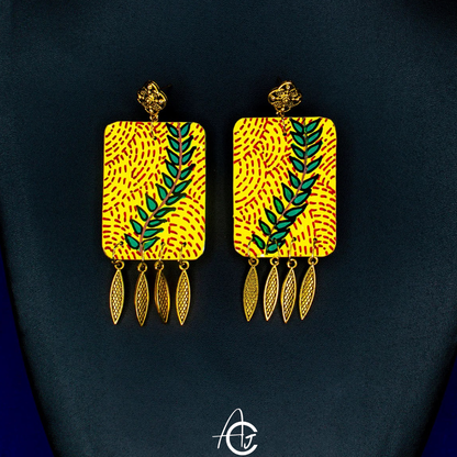 Statement Earrings, Handpainted : Handmade