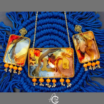 Fluid Necklace set : Handmade