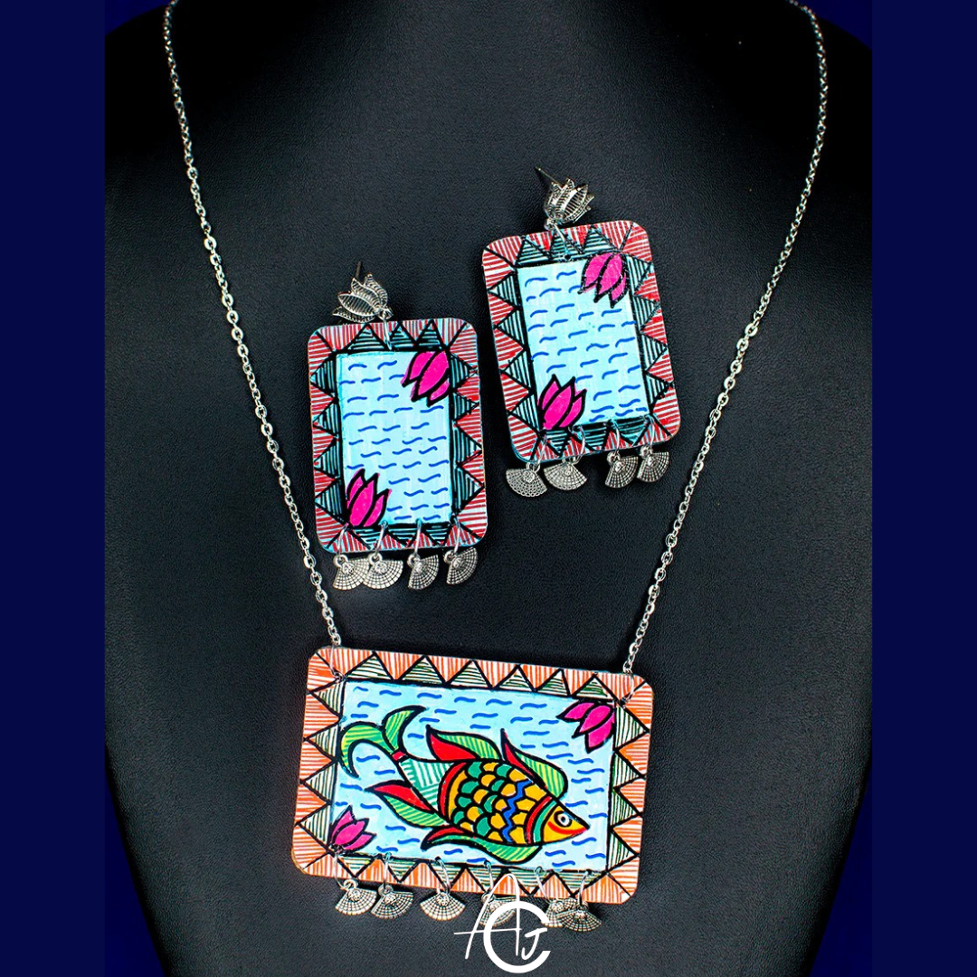 Statement Necklace Set, Handpainted : Handmade