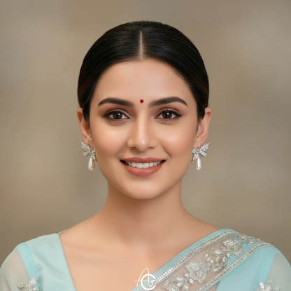 Statement Bow And Pearl Earrings