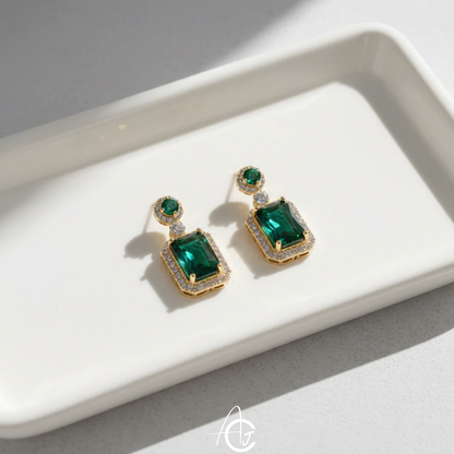 Green Statement Earrings