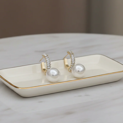 Pretty Pearl Crystal Earrings