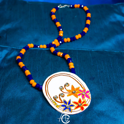 Statement Necklace, Handpainted : Handmade