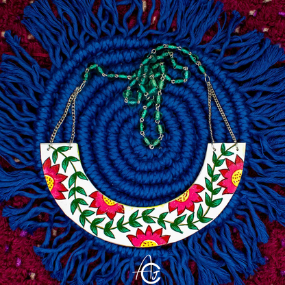 Statement Necklace, Handpainted : Handmade