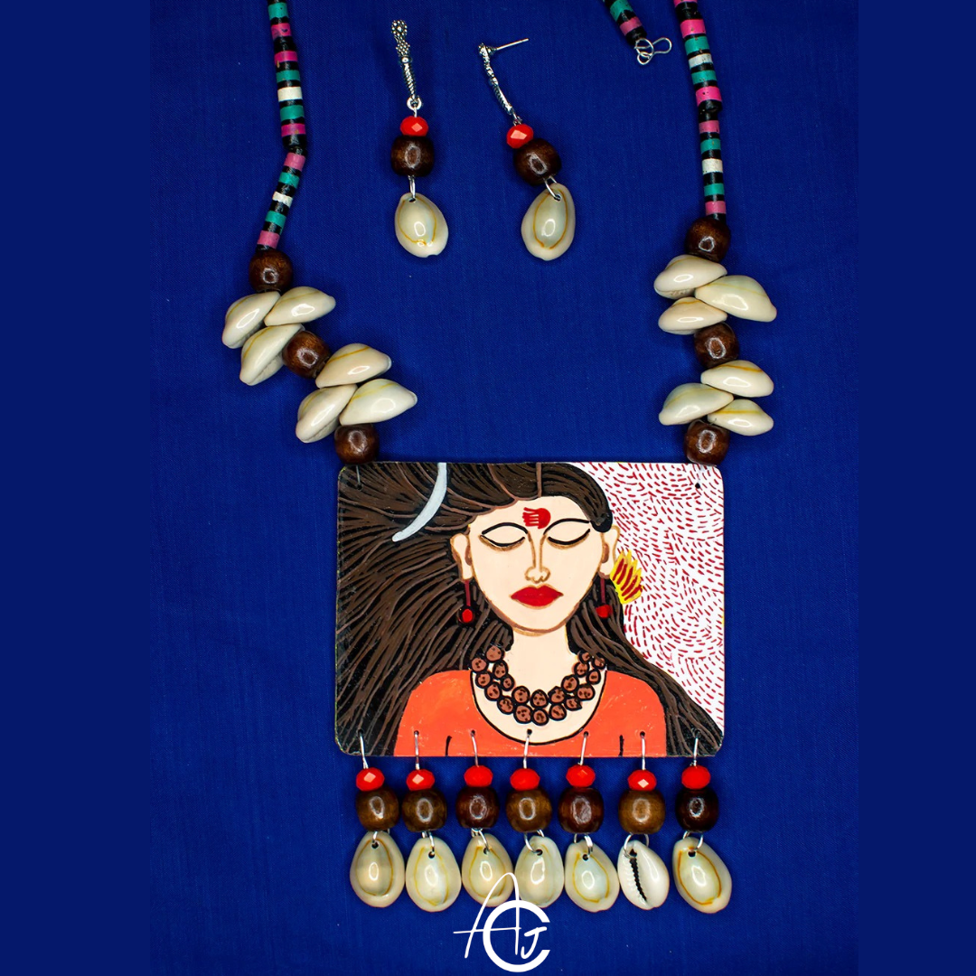 Statement Necklace set, Handpainted : Handmade