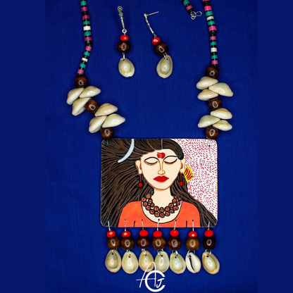 Statement Necklace set, Handpainted : Handmade