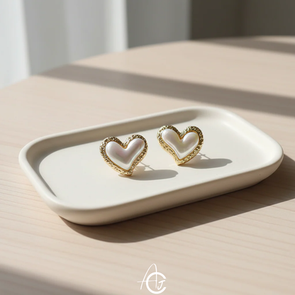 Pearl Heart Earrings