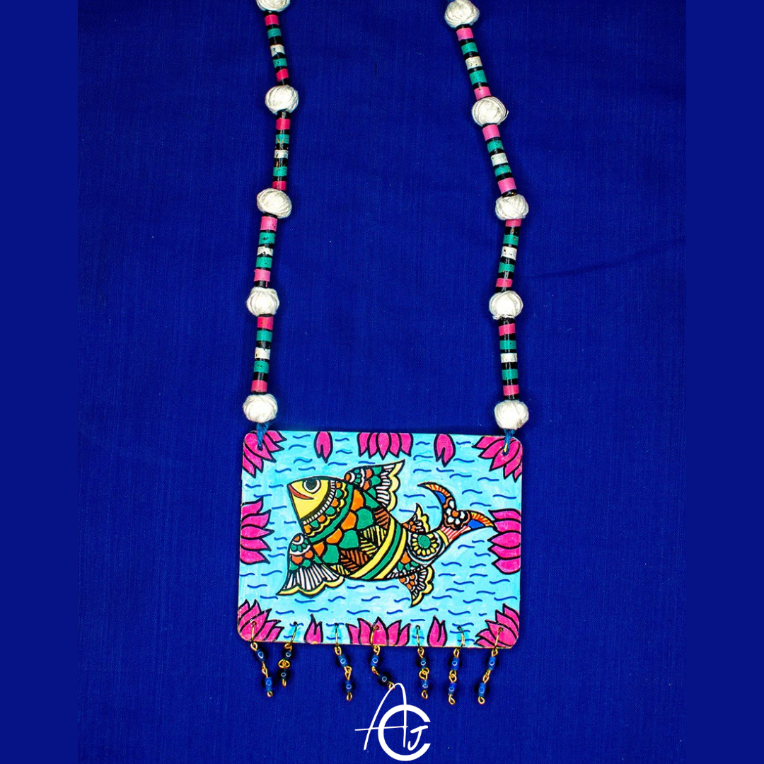 Statement Necklace, Handpainted : Handmade