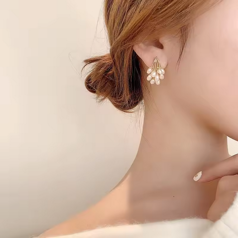 korean style earrings,korean fashion earrings,fancy stylish earrings,new trendy jewellery,inexpensive fashion jewelry,korean earrings,trending earrings designs,Pearl Earrings, Pearl Necklace