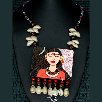 Statement Necklace, Handpainted : Handmade