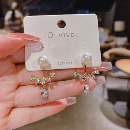 Pearl Bling Statement Earrings