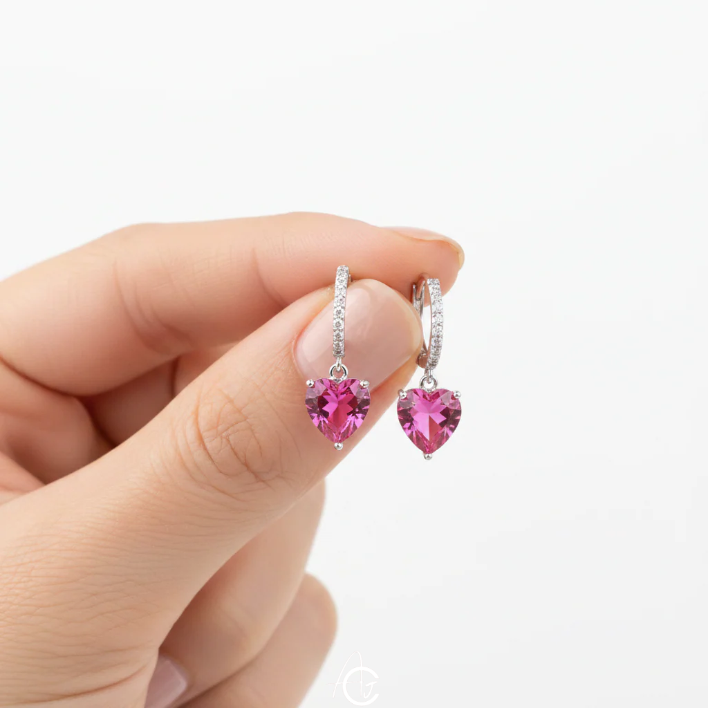 Crystal Drop Hoop Earrings