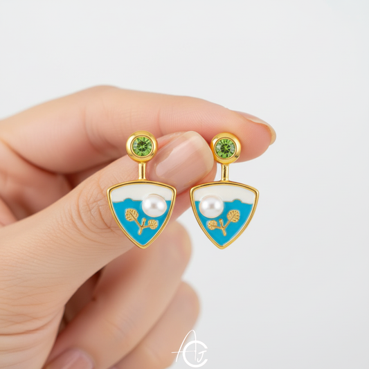 Daisy Studs Blue Earring