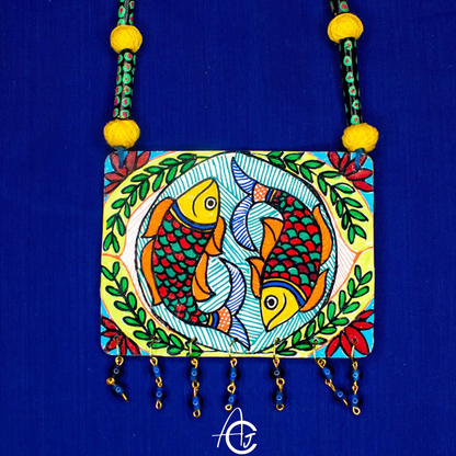 Statement Necklace, Handpainted : Handmade