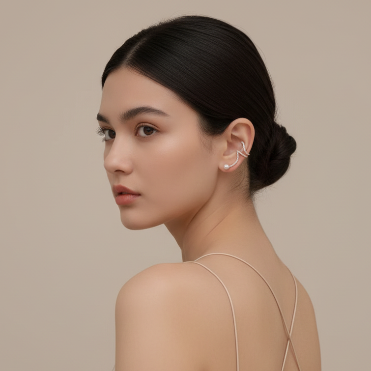 Bling Pearl Earcuffs