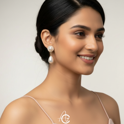 Statement Drop Pearl Earrings