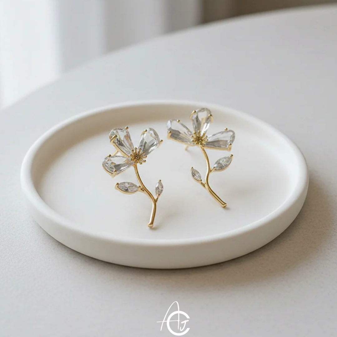 Crystal Flower Earrings