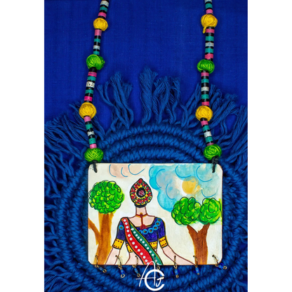 Statement Necklace, Handpainted  : Handmade