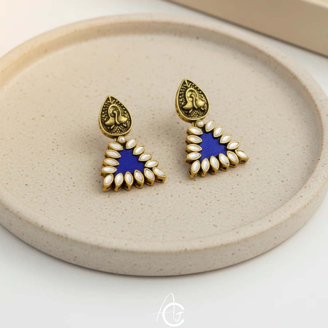 Statement Earrings, Handpainted : Handmade