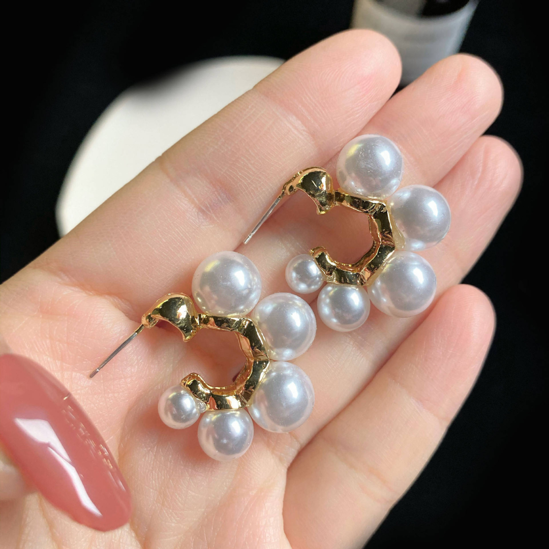 Pretty Pearl Hoop Earrings