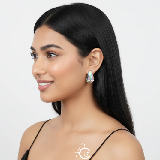 Tear Drop Rainbow Stud Earrings