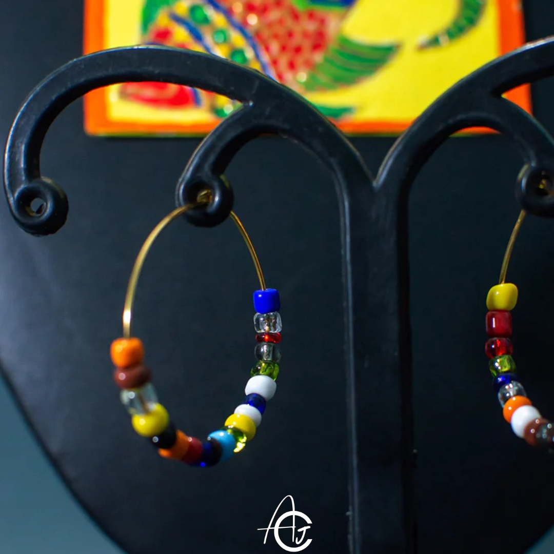 Statement necklace set, Handpainted : Handmade