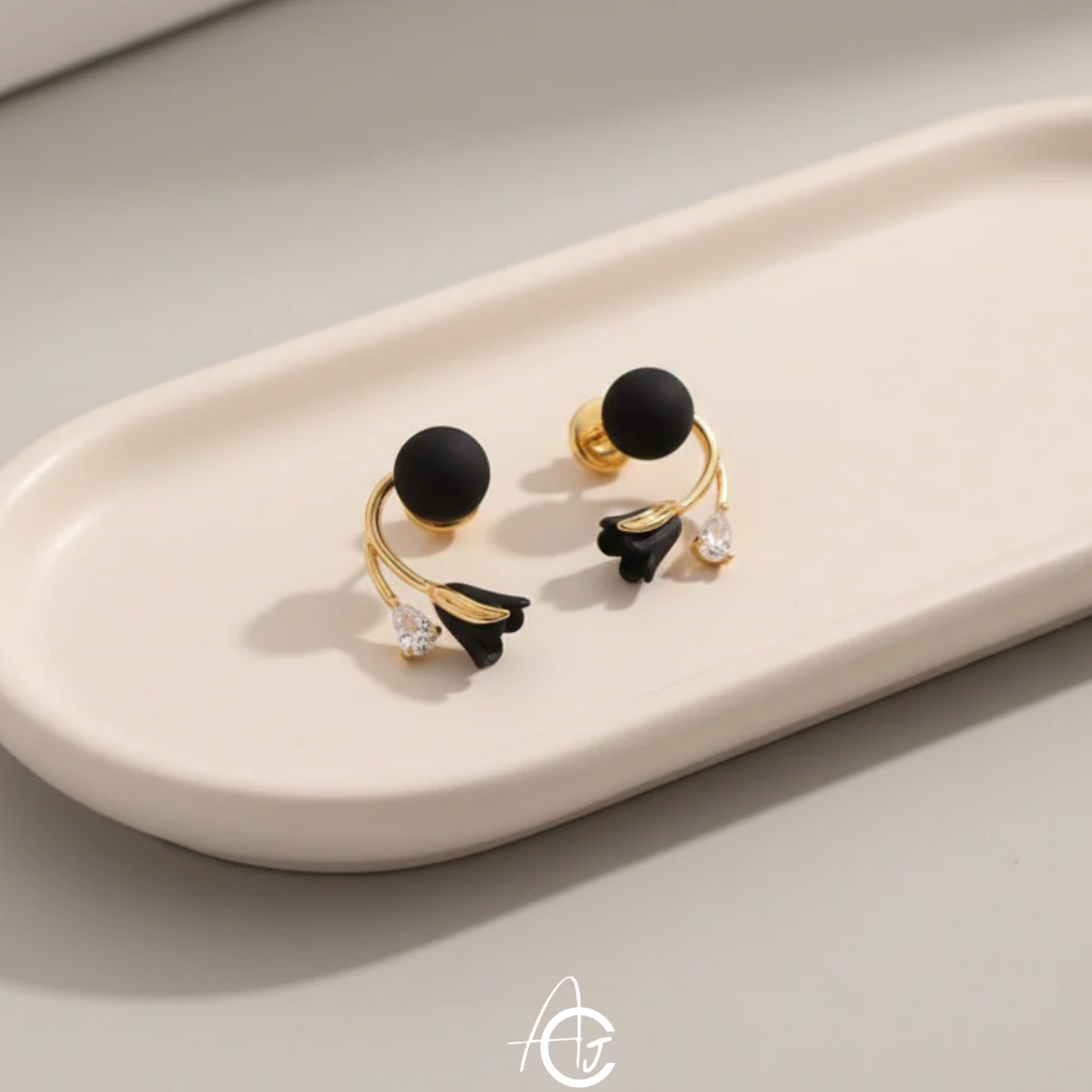 Pearl And Flower Earrings