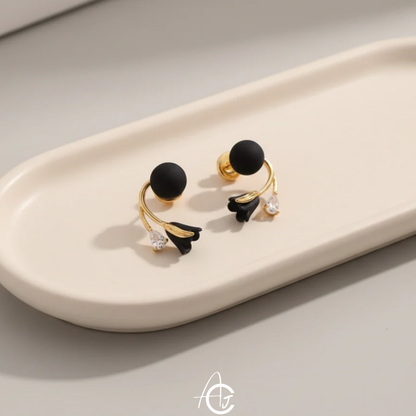 Pearl And Flower Earrings