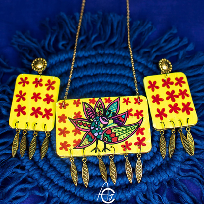 Statement Necklace Set, Handpainted : Handmade