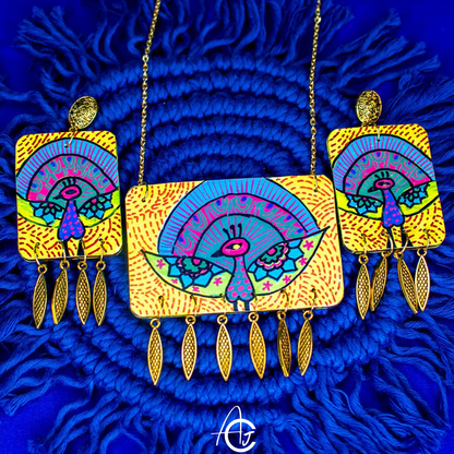 Statement Necklace Set, Handpainted : Handmade
