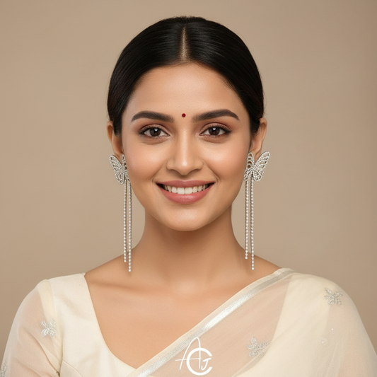 Butterfly Drop Statement Earrings