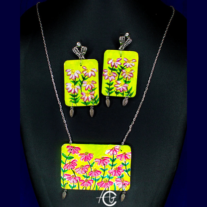 Statement Necklace Set, Handpainted : Handmade