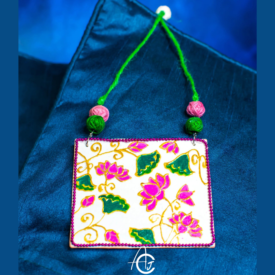 Statement Necklace set, Handpainted : Handmade