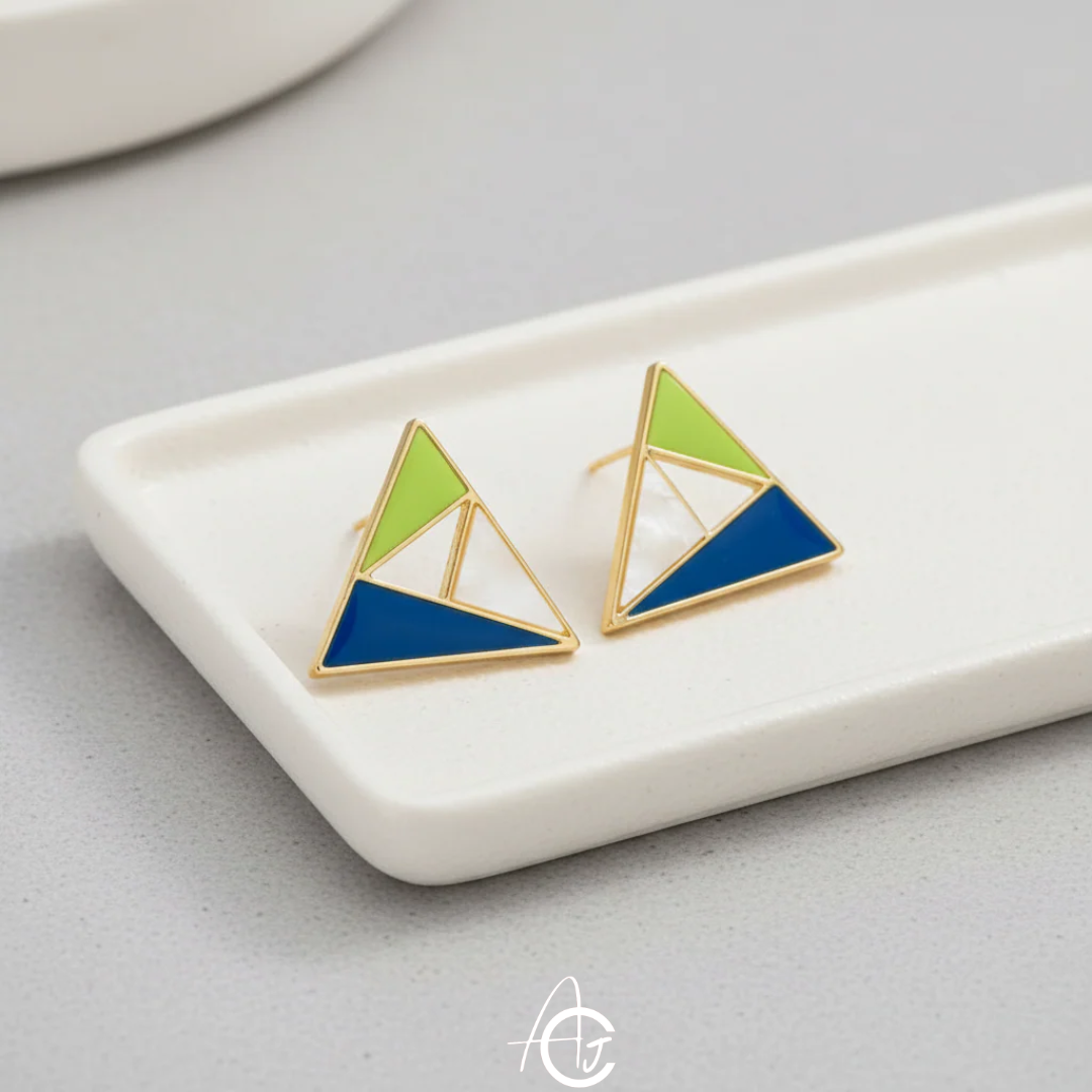 Color Triangle Earrings