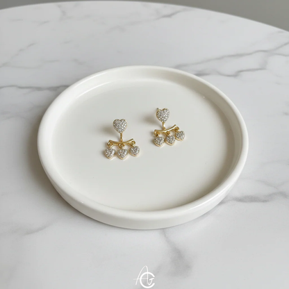 Heart Drop Bling Earrings