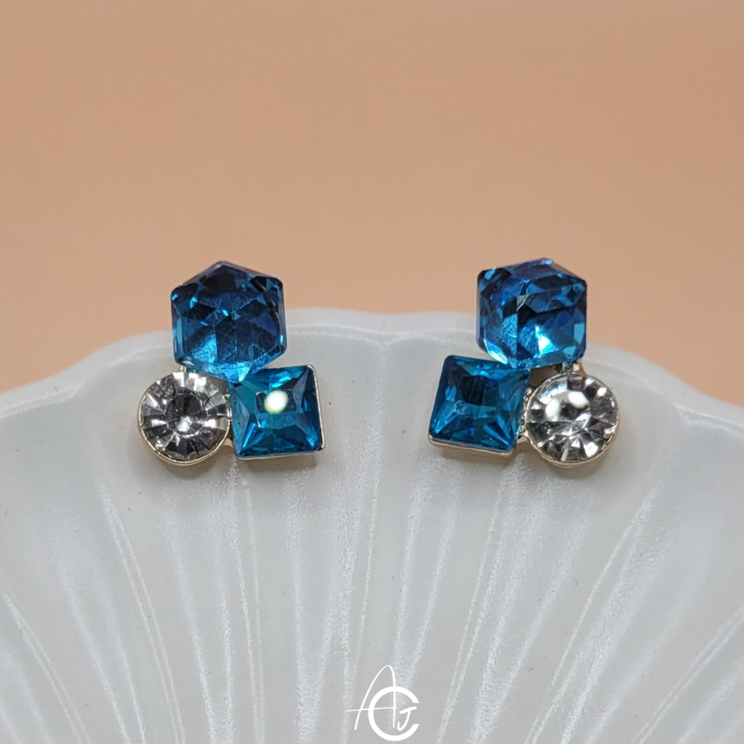 Bling Prism Blue Earrings