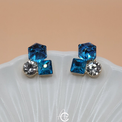 Bling Prism Blue Earrings