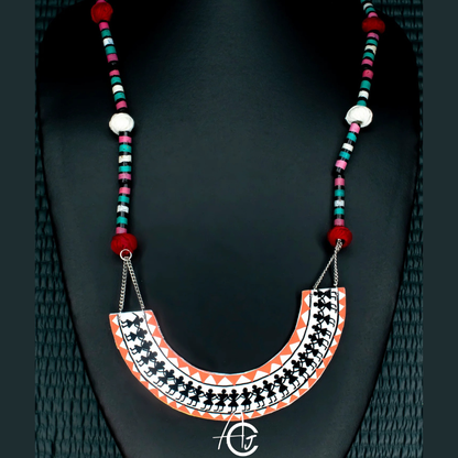 Statement Necklace, Handpainted : Handmade