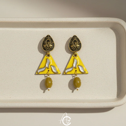Statement Earrings, Handpainted : Handmade