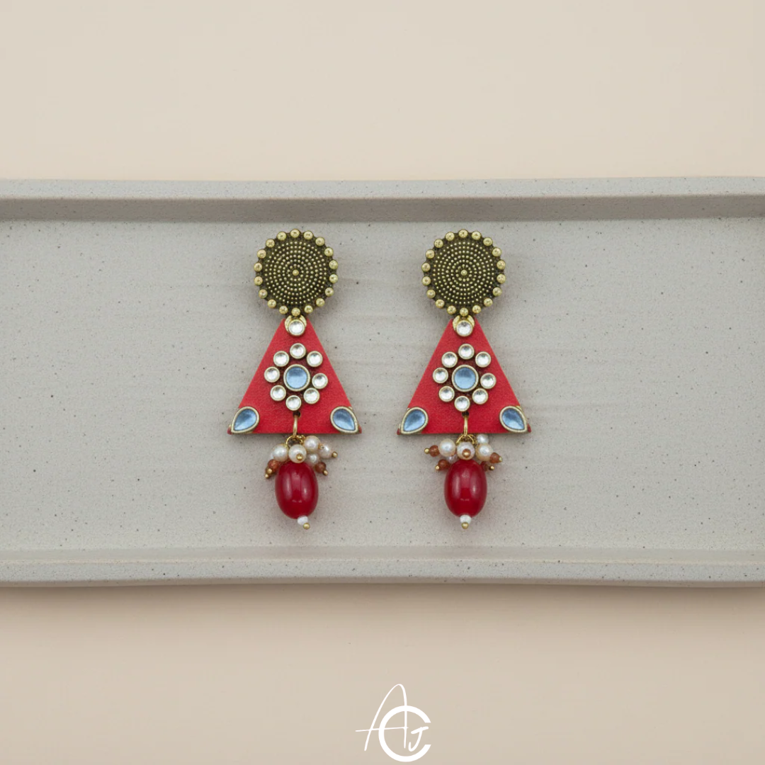 Statement Earrings, Handpainted : Handmade