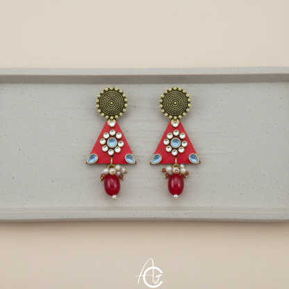 Statement Earrings, Handpainted : Handmade