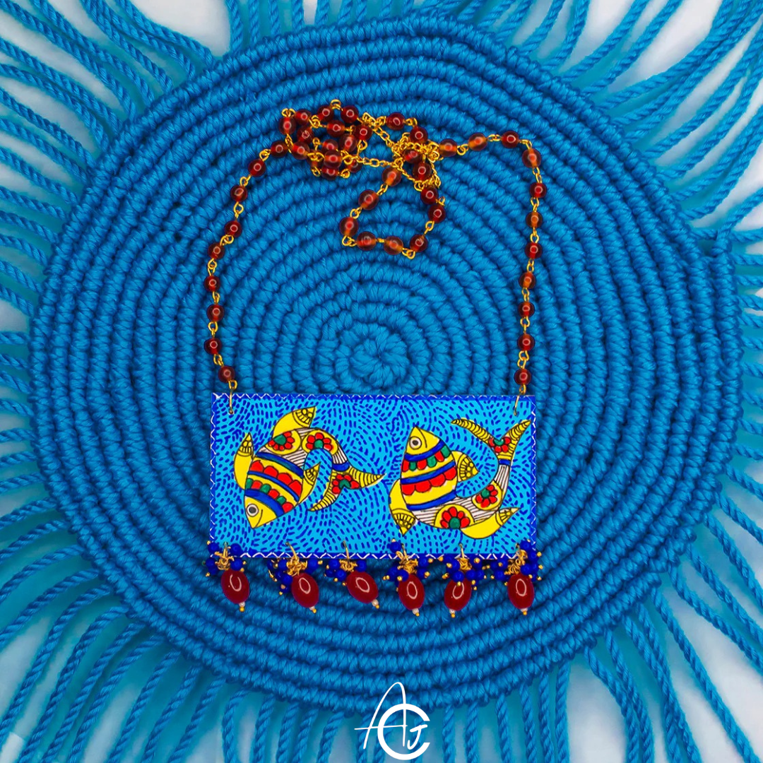 Statement Necklace, Handpainted : Handmade
