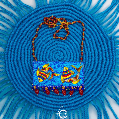 Statement Necklace, Handpainted : Handmade
