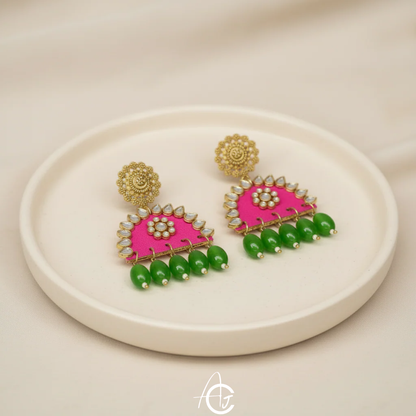 Statement Earrings, Handpainted : Handmade