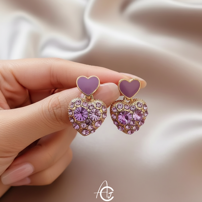 Bling Statement Heart Earrings