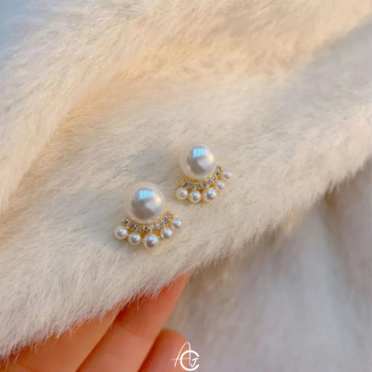 Pearl Bling Drop Earrings